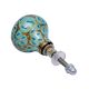 Turquoise Lily Hand Painted Kashmiri Cabinet Knobs